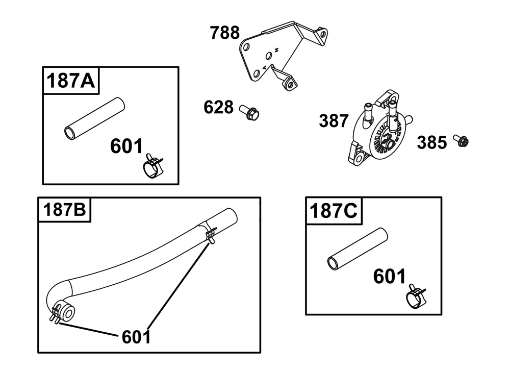Fuel Supply Group Diagram and Parts List for 356777-0151-G1  Briggs and Stratton Engine